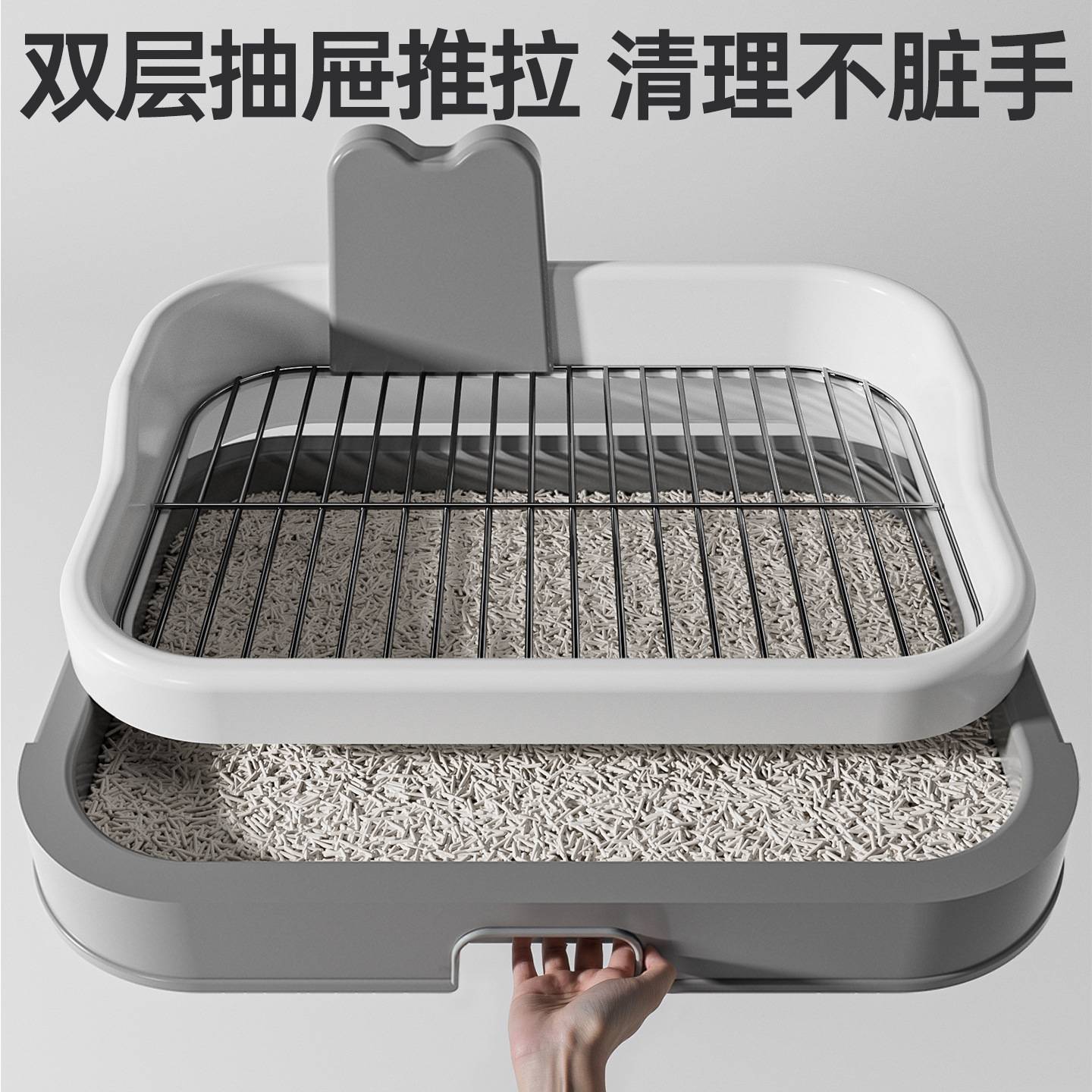 狗狗厕所大狗超大号高围栏铁网平板式防踩尿溅易清洗便盆