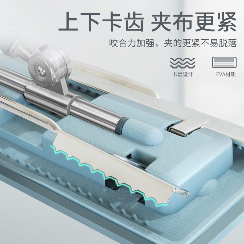 拖把家用拖布平板一拖净夹固式吸水替换布干湿两用厨房地板专用拖