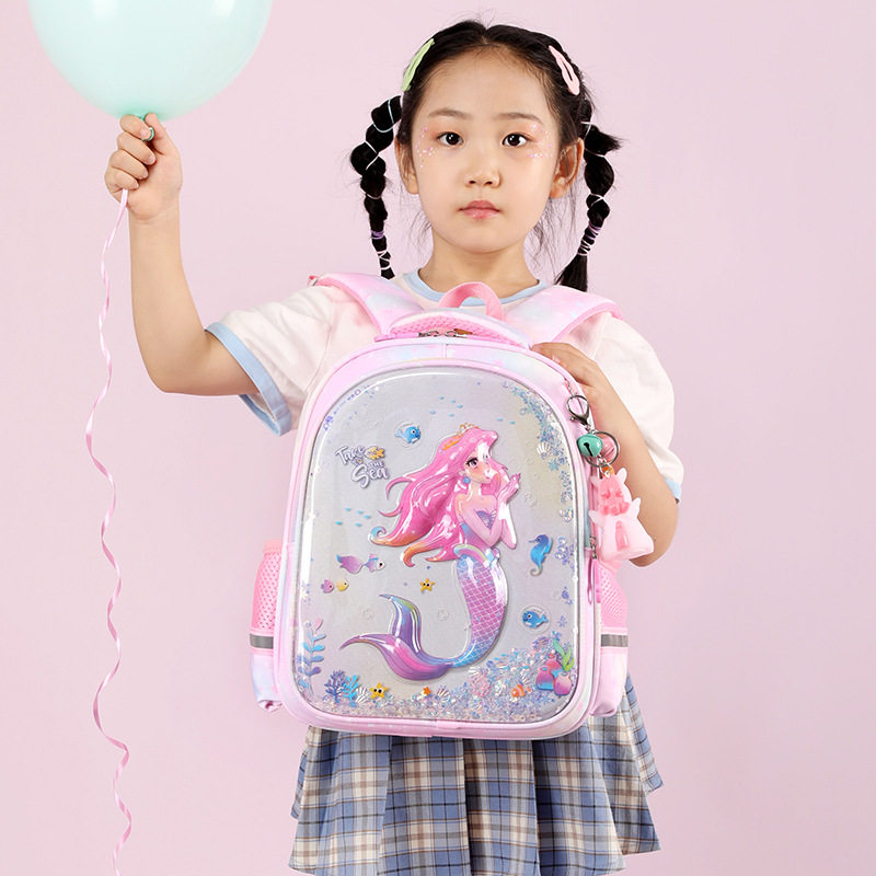 儿童书包可爱美人鱼幼儿园书包女宝宝减负双肩包一年级小学生书包