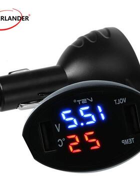 708-5车用双usb电压车充表2.1Ausb車充口黑色