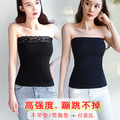 抹胸内衣无肩带裹胸上衣夏女内搭防走光外穿吊带背心防滑带胸垫薄