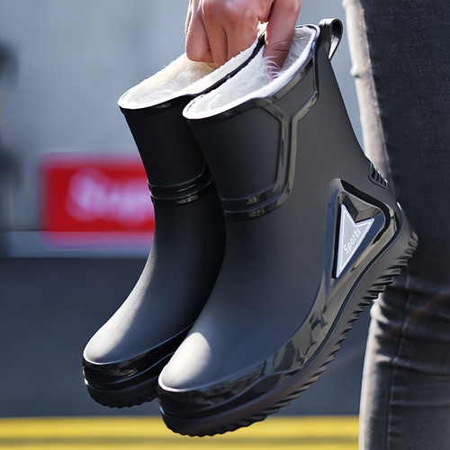 德国加绒雨鞋男款冬季加厚男士2025新款外卖骑手专用加棉水鞋钓鱼