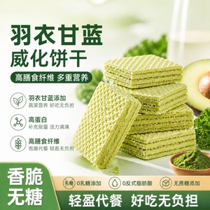 威化饼干羽衣甘蓝全麦奇亚籽无蔗糖蛋白棒减脂期解馋抗饿小零食