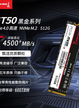 长城GT50 512GB M.2 PCIE4.0 NVME固态硬盘笔记本台式主机电脑SSD