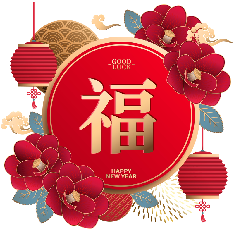 超大福字玻璃静电贴纸喜庆新中式牡丹花鸟创意橱窗展厅过年氛围贴