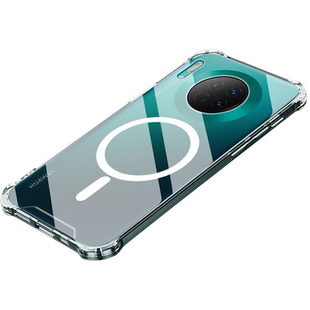 华为mate60pro透明防摔p40pro+手机壳magsafe磁吸50p无线充maet30透明p40e气囊硅胶软保护套硬男女新款适用
