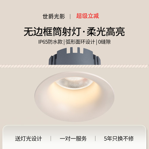 IP65防水款乳胶漆同色筒灯无边框