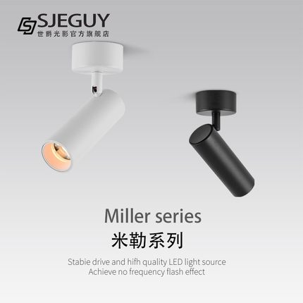 led明装射灯可调角度吸顶式单头家用背景墙饭厅聚光洗墙cob小射灯