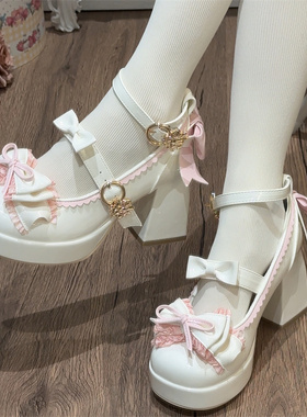梦幻蝴蝶 中跟原创Lolita圆头平台洛丽塔优雅可爱女鞋