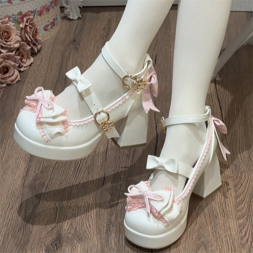 酱酱小饼干lolita粗跟圆头高跟