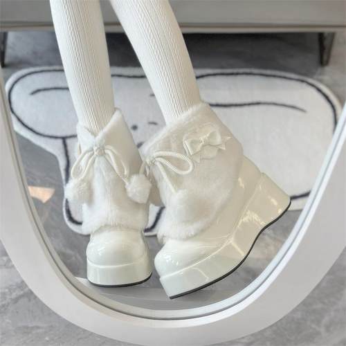 松糕底酱酱小饼干加绒保暖Lolita