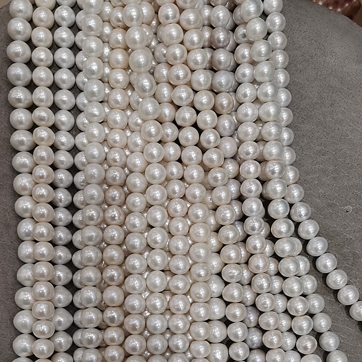 10-11mm爱迪生大珍珠天然淡水珍珠项链半成品一条40cm长
