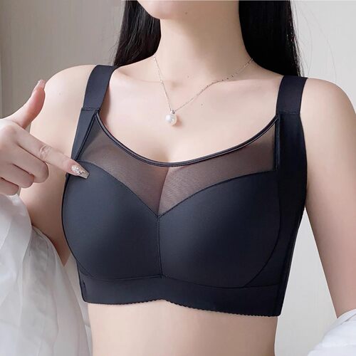 美容院大胸显小全罩杯内衣女收副乳防下垂聚拢调整型抹胸文胸薄款