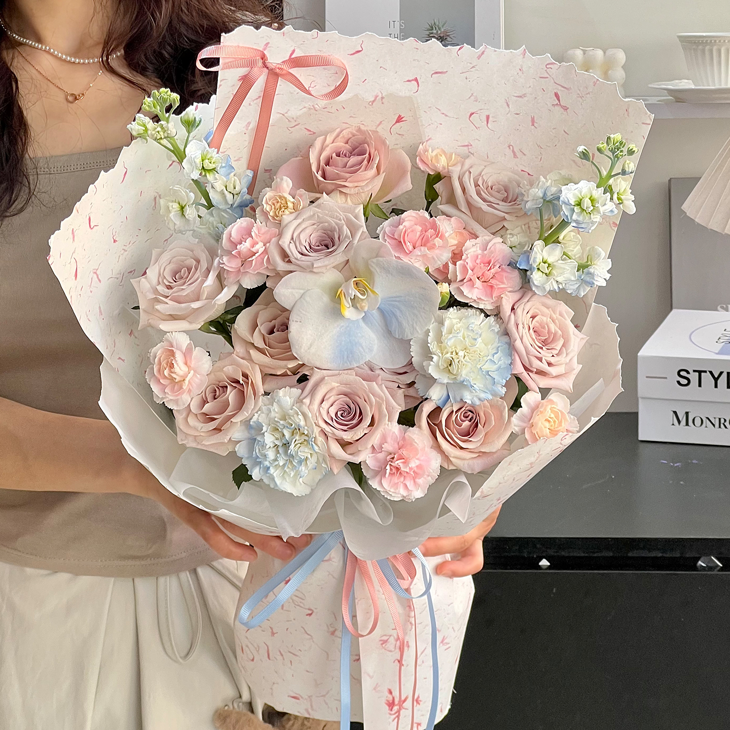 手撕花瓣东巴宣纸鲜花束礼品包花纸资材手工花艺diy礼物包装材料