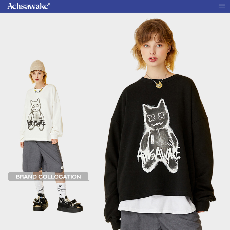 国潮水墨休闲圆领卫衣秋季新品