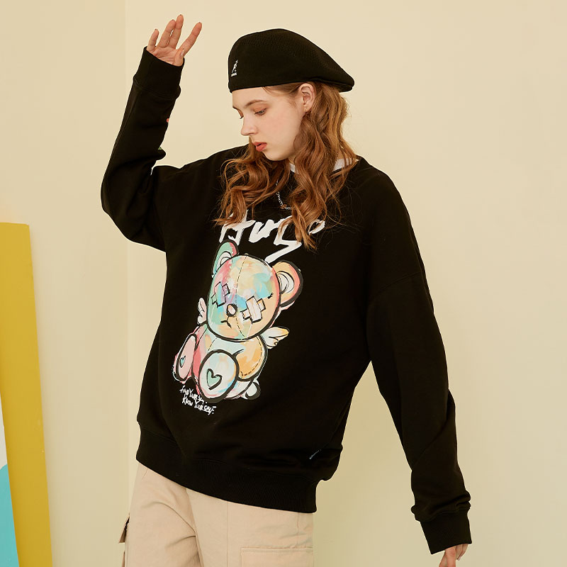 涂鸦卫衣圆领宽松卫衣男女同款