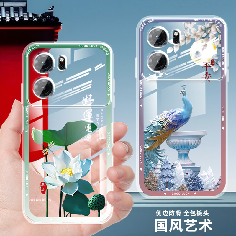 直边透明oppok10手机壳女国潮新款oppo k10保护套k10x壳中国风全包k10pro软壳卡通硅胶个性防摔轻薄文字彩绘