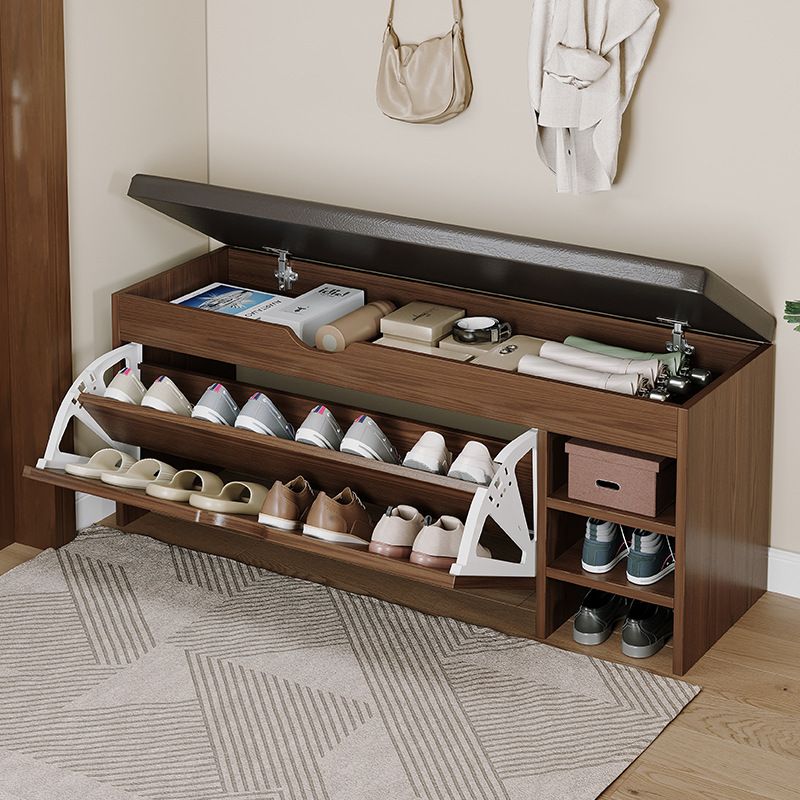 换鞋凳家用简约入户门口可坐式软垫穿鞋长凳子多层收纳翻斗矮鞋柜