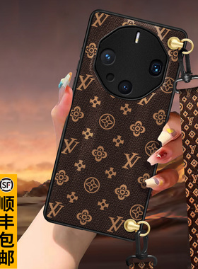 匠恒适用华为mate60pro+手机壳女款mate70rs保护套air时捷斜挎真皮防摔m40全包50背带80promax外壳30非凡大师