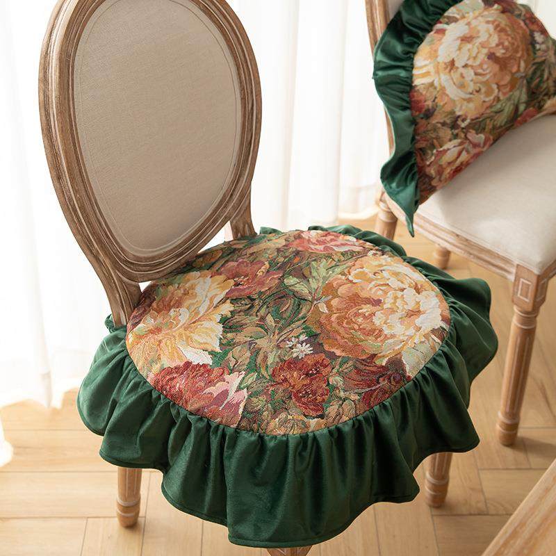 新款高端餐椅垫轻奢酒店民宿荷叶圆形边椅垫四季通用防滑凳子垫子,居家布艺,美臀垫/保健坐垫,淘宝优惠券,粉丝福利购,淘宝优惠卷