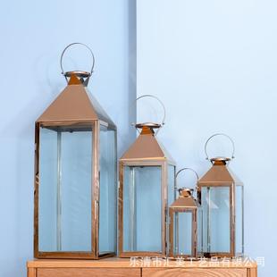 蜡烛防罩风灯烛台风防风铜天灯油灯提灯酥油灯底座不锈钢黄铜色