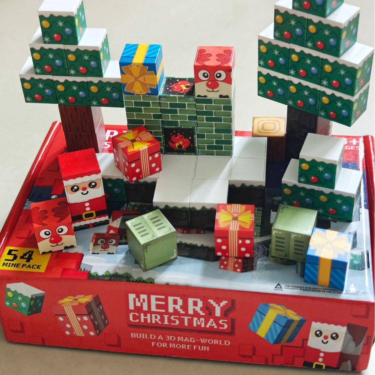 【厂性家直供】跨境热卖磁力方块积木 儿童益智DIY磁正方体圣诞礼