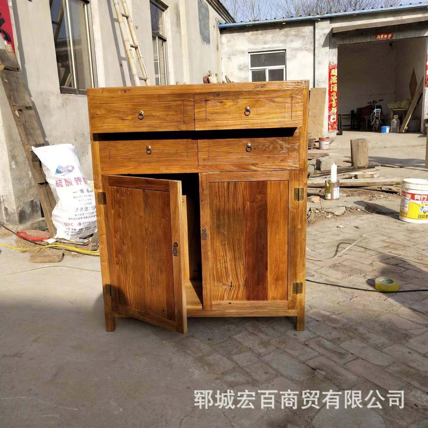 老木风化门板餐边柜复古玄关柜侘寂风老榆木储物榆柜榆木收纳柜,住宅家具,书架,淘宝优惠券,粉丝福利购,淘宝优惠卷