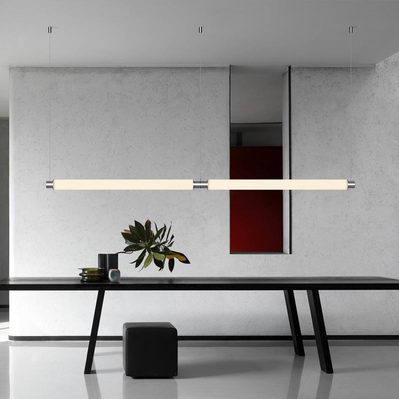 北欧一字长条吧台餐厅店前台组合吊灯设计师办酒公桌收银台线条灯