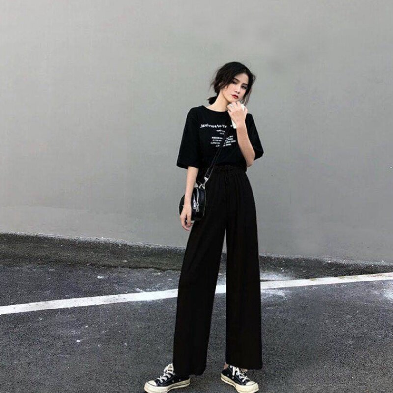 145娇小矮个子女o装150cm显高搭配春夏装高腰阔腿裤两件套装xs小