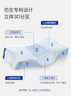 7C七西美妍护颈枕头睡觉专用记忆棉助眠枕芯玻尿酸枕套慢回弹高端