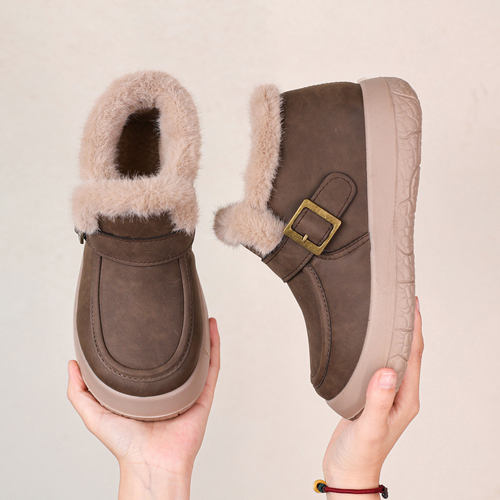 老北京布鞋老北京布鞋时尚休闲雪地靴加绒加厚保暖棉鞋防滑厚底