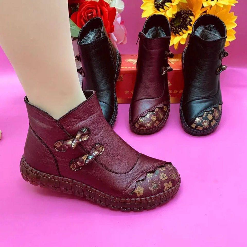 老北京布鞋女棉鞋冬季加绒保暖软底防滑牛筋底中老年棉短靴妈妈鞋,女鞋,高帮鞋,淘宝优惠券,粉丝福利购,淘宝优惠卷