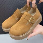 一脚蹬全包复古乐福鞋 厚底勃肯鞋 时尚 百搭休闲单鞋 女2026春季 新款