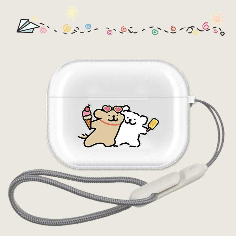 冰淇淋狗创意苹果airpods pro2透明3代TPU软壳定制1/2代适用华为freebuds Pro3可爱4e耳机保护套4i 5i耳机壳,3C数码配件,耳机保护套,淘宝优惠券,粉丝福利购,淘宝优惠卷