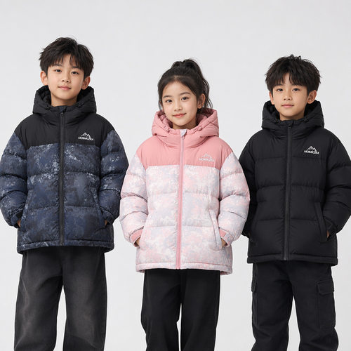 高尔夫球服儿童2026新款跨境外贸翻领羽绒服高品质运动上衣男女童