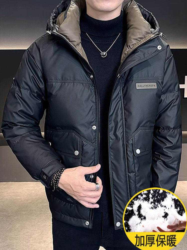 高尔夫运动羽绒服冬2026新款高端连帽短款加厚防寒衣服男冬装外套