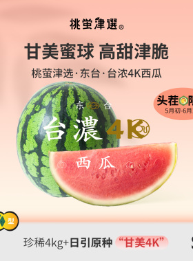 桃萤津选 台浓4K西瓜 单蔓头茬 日引「甘美4k」 东台产 礼盒装 SF