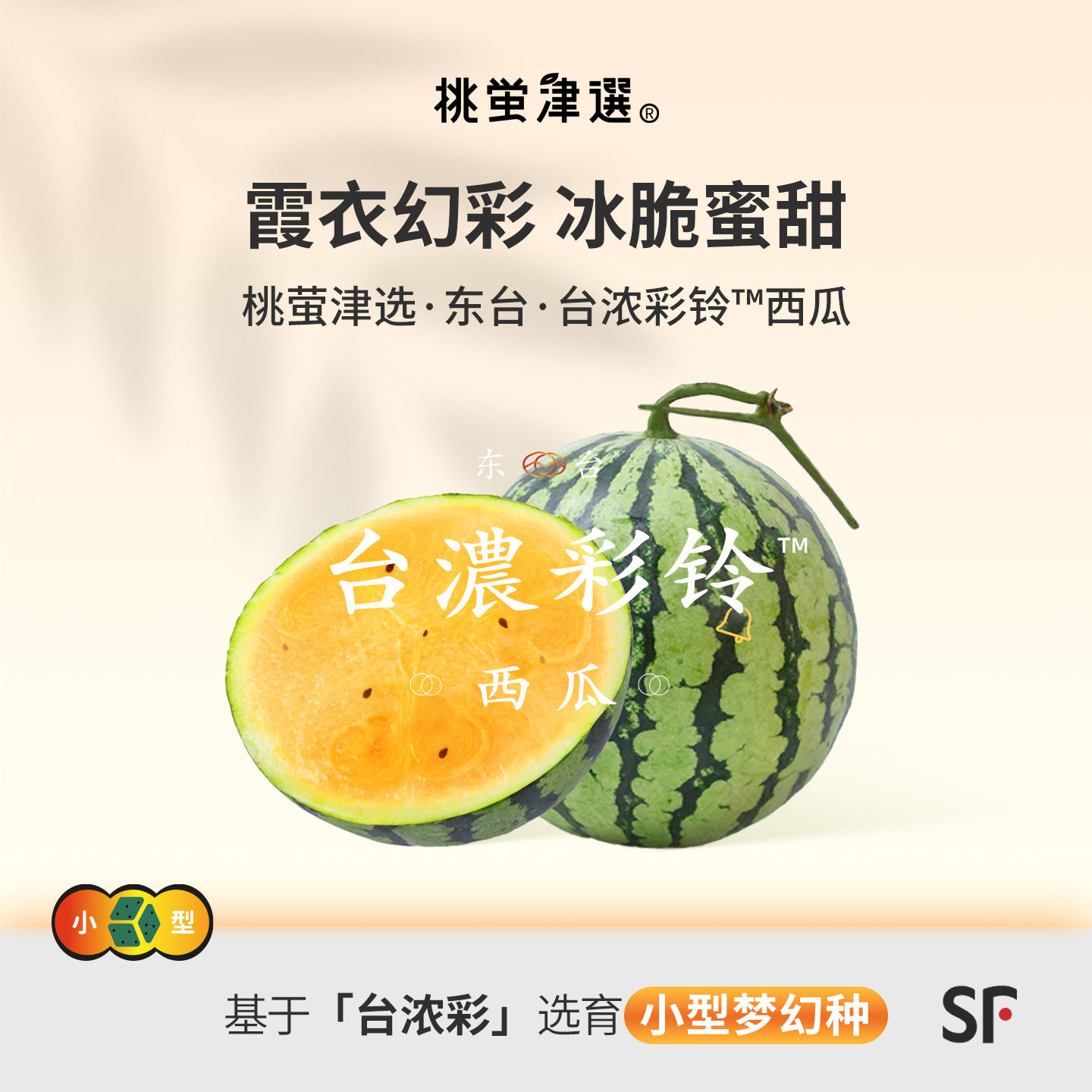 极稀！桃萤津选 台浓彩铃&trade;西瓜 小型幻彩新种新瓜 东台产礼盒SF