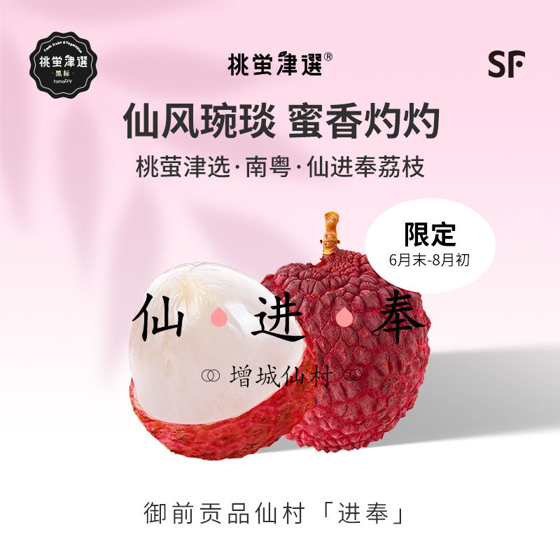 桃萤津选 仙进奉荔枝 增城仙村老树产 特级果干包礼盒装 SF空运