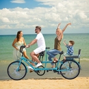 24寸单速双人骑三人自行车亲子自行车休闲车情侣双人骑行工厂直销