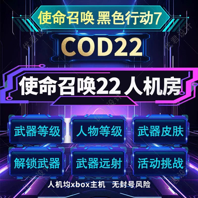 COD22人机房代肝武器等级迷彩皮