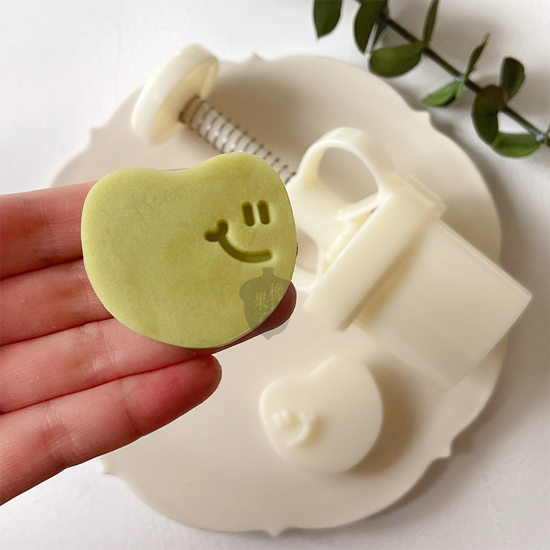 笑脸爱心月饼模中秋节绿豆糕馒头