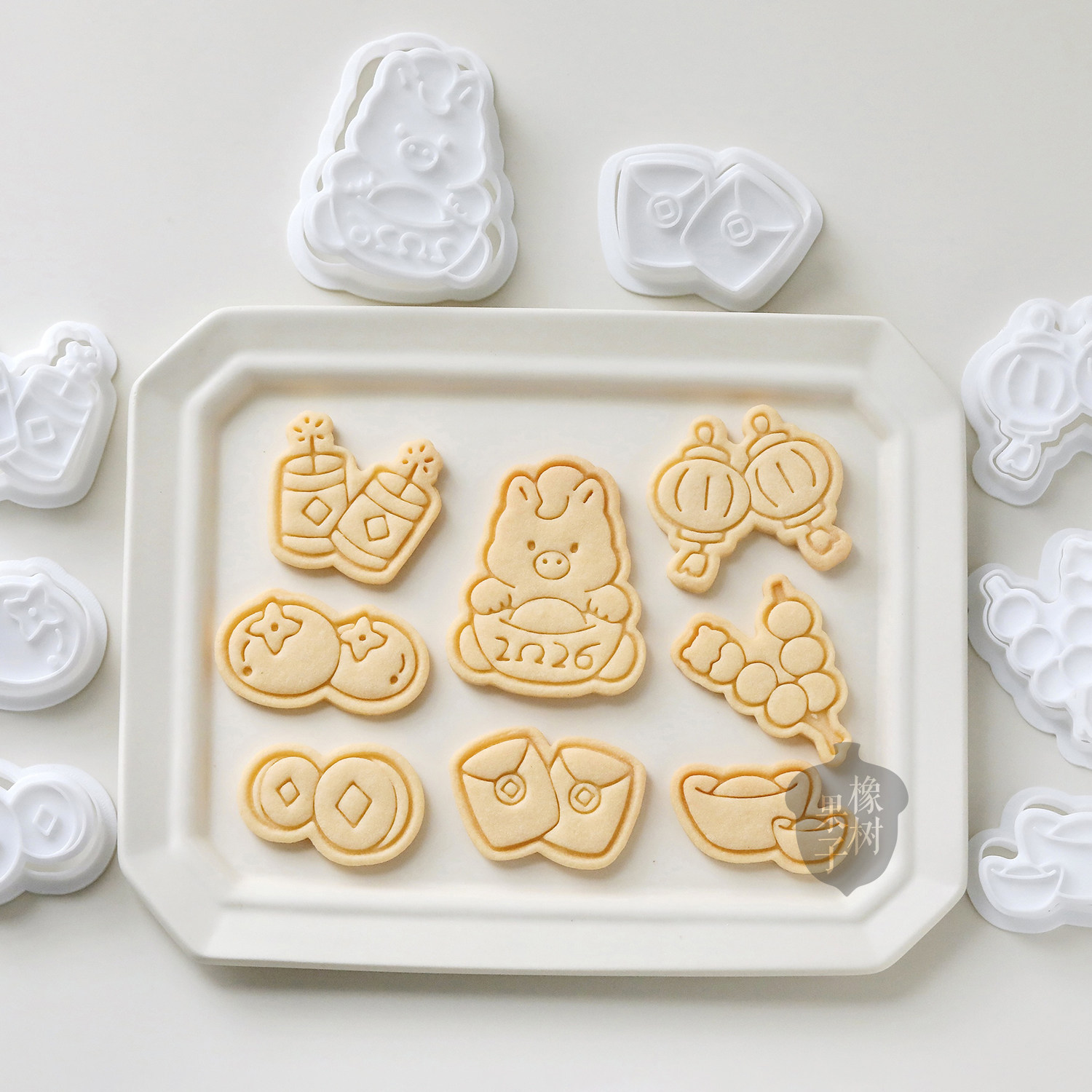 2026新款卡通元宝马饼干模具柿子元宝红包中式新年喜庆冰箱贴工具