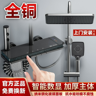 正品 数显恒温全铜家用卫浴室卫生间淋雨增压沐浴喷头 淋浴花洒套装