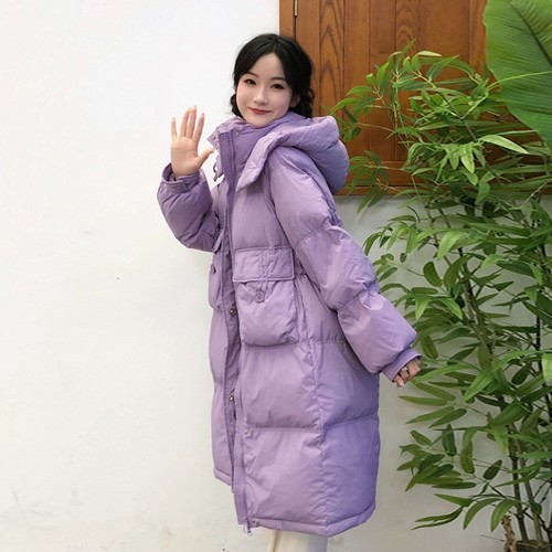 90白鸭紫色羽绒服外套