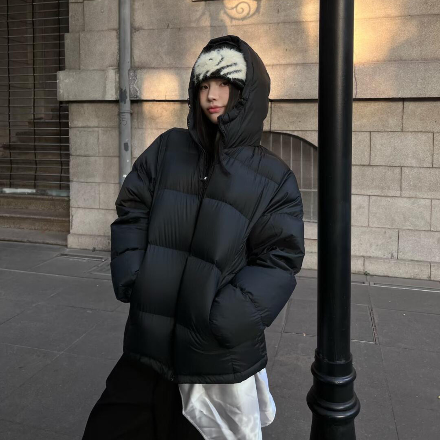 90白鸭绒美式街头短款羽绒服
