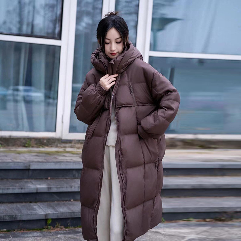 长款过膝90白鸭绒羽绒服