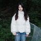 奶白小个子加厚保暖外套潮 新款 洋气减龄短款 羽绒棉服女2025秋冬季