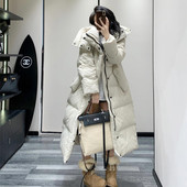 长款 显瘦超火加厚保暖外套 宽松大码 过膝90白鸭绒羽绒服女冬季 新款