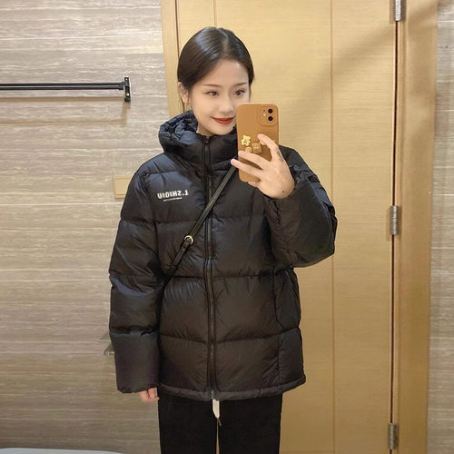 高级感加厚短款连帽羽绒棉服外套